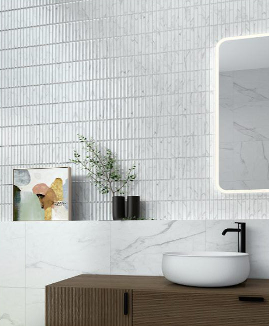 Carrara Marble Kit Kat Honed Mosaic 300x300