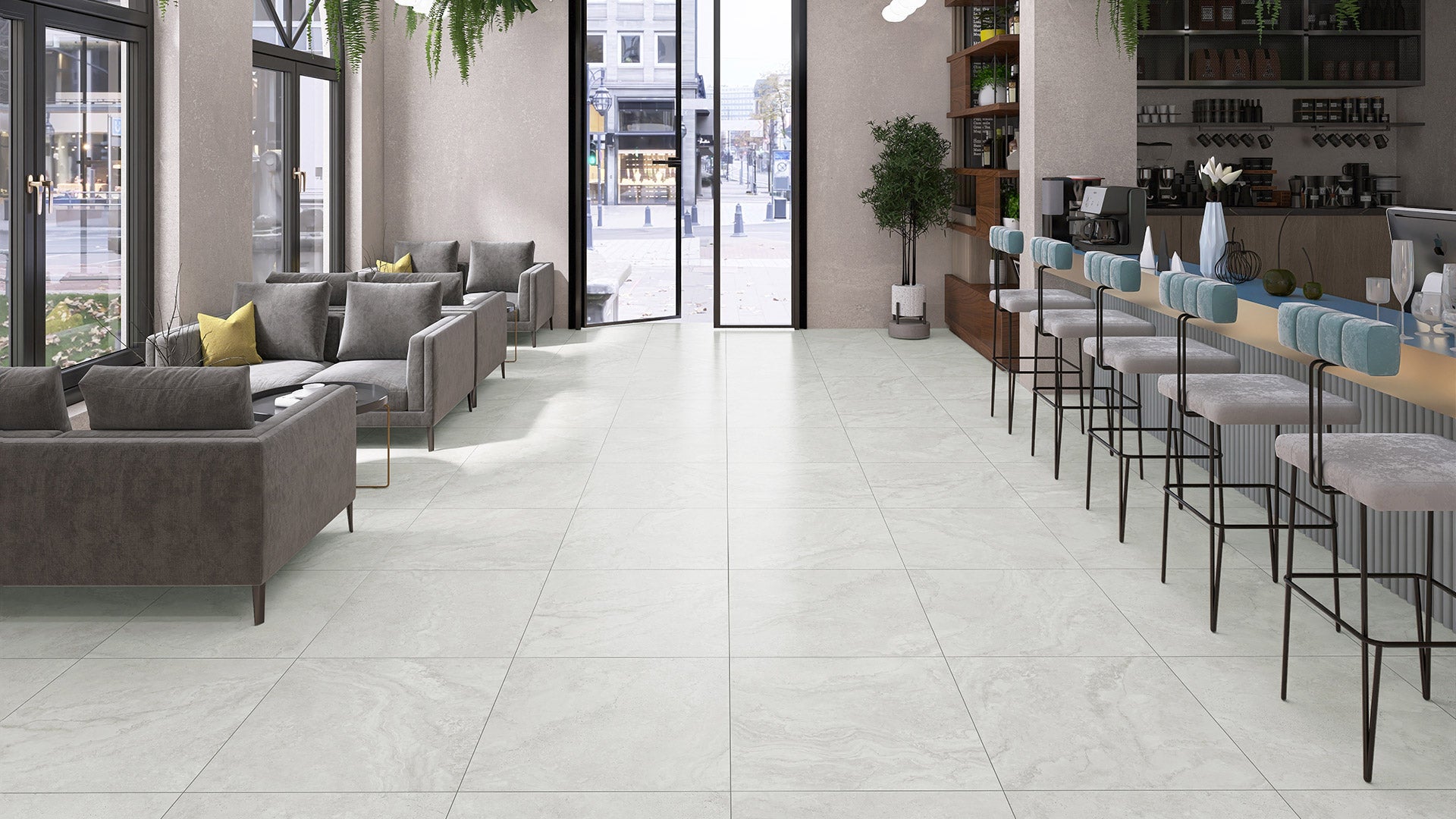 Travertine Light Grey Matt 600x600