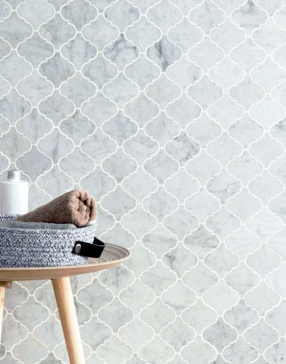 Carrara Marble Lantern Honed Mosaic 260x313