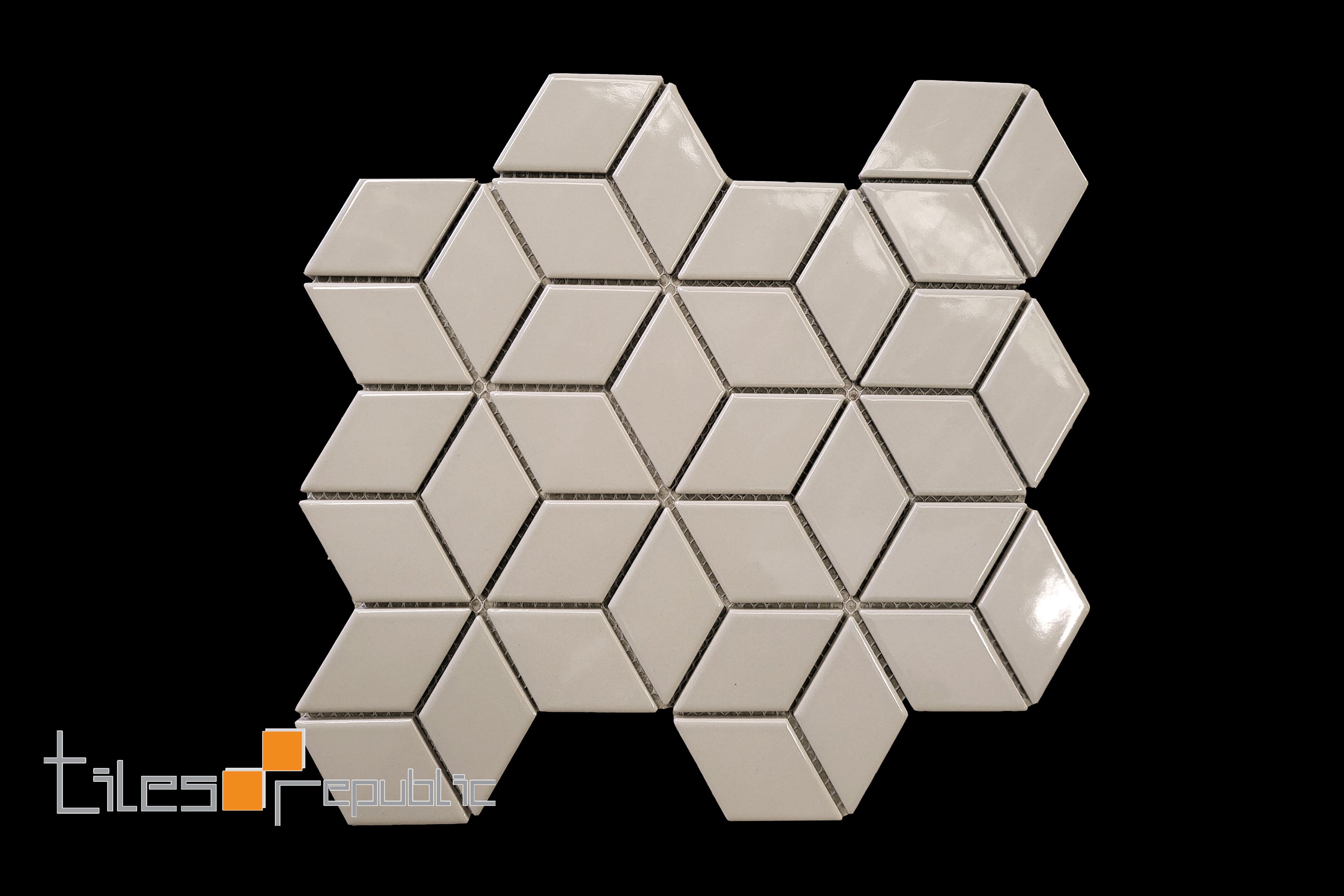 Rhomboid Diamond Grey Gloss Mosaic 266x305