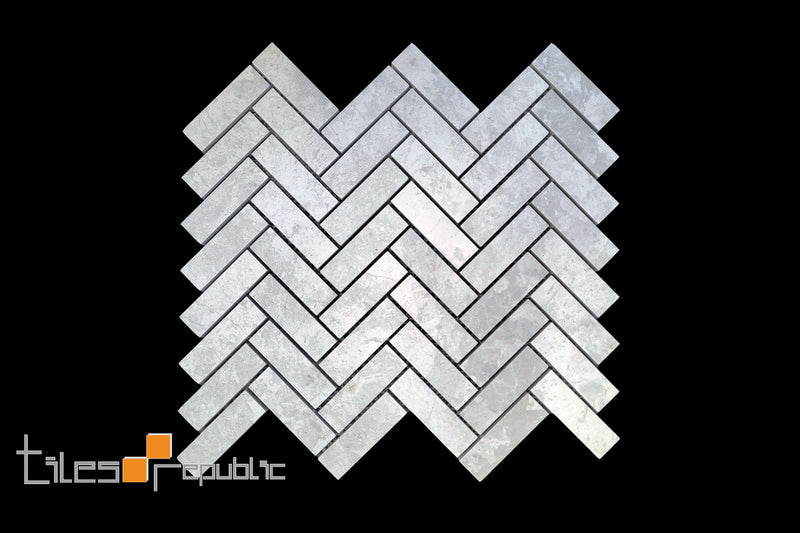 TUNDRA WHITE HERRINGBONE  MOSAIC 294x294MM MATT SMOOTH GRIP