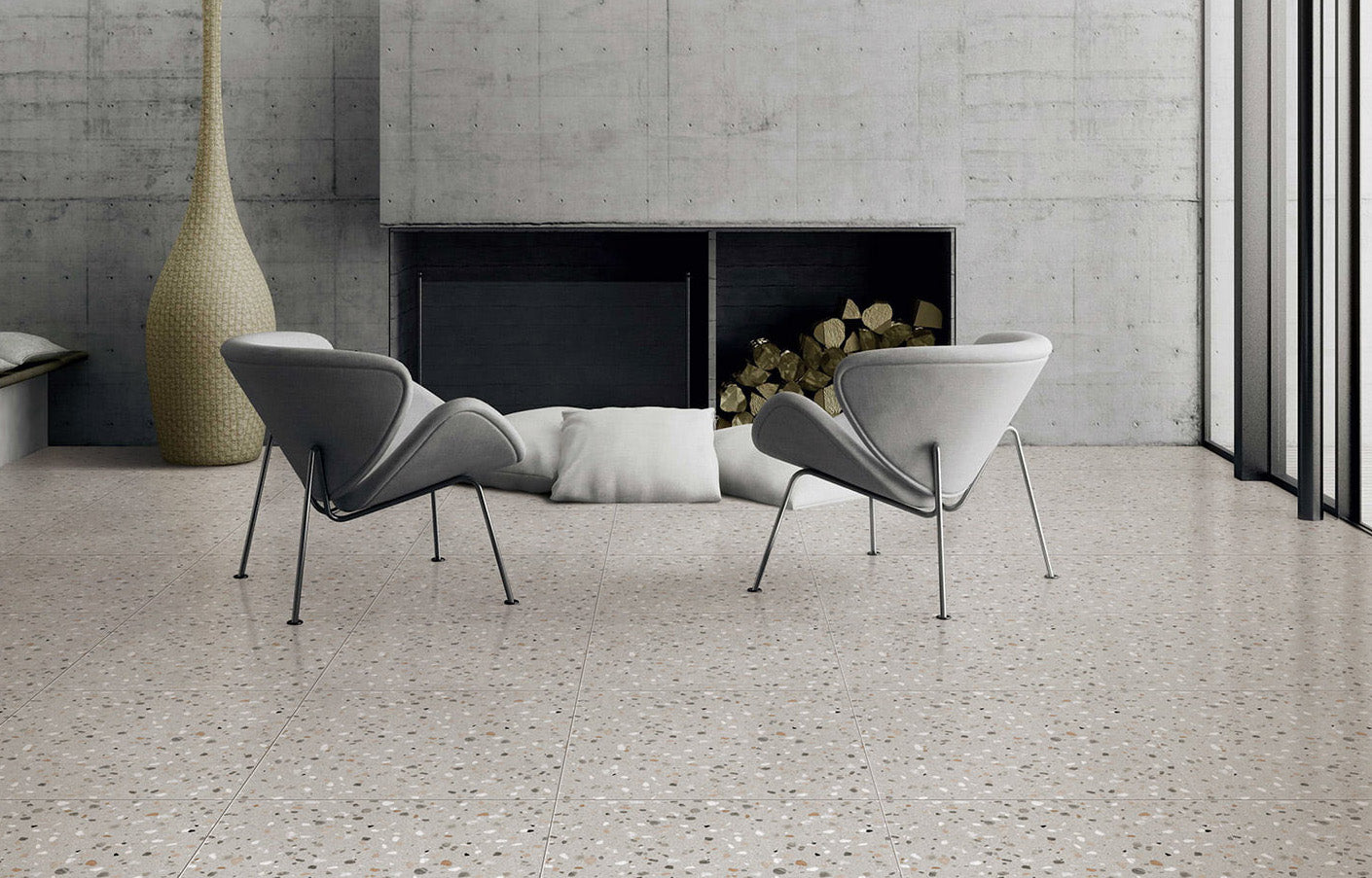 TERRAZZO STONE EARTH 600X600 MATT SMOOTHGRIP
