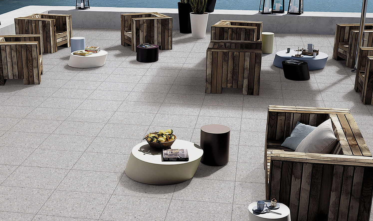 TERRAZZO STONE GRIGIO 600X600 MATT SMOOTHGRIP