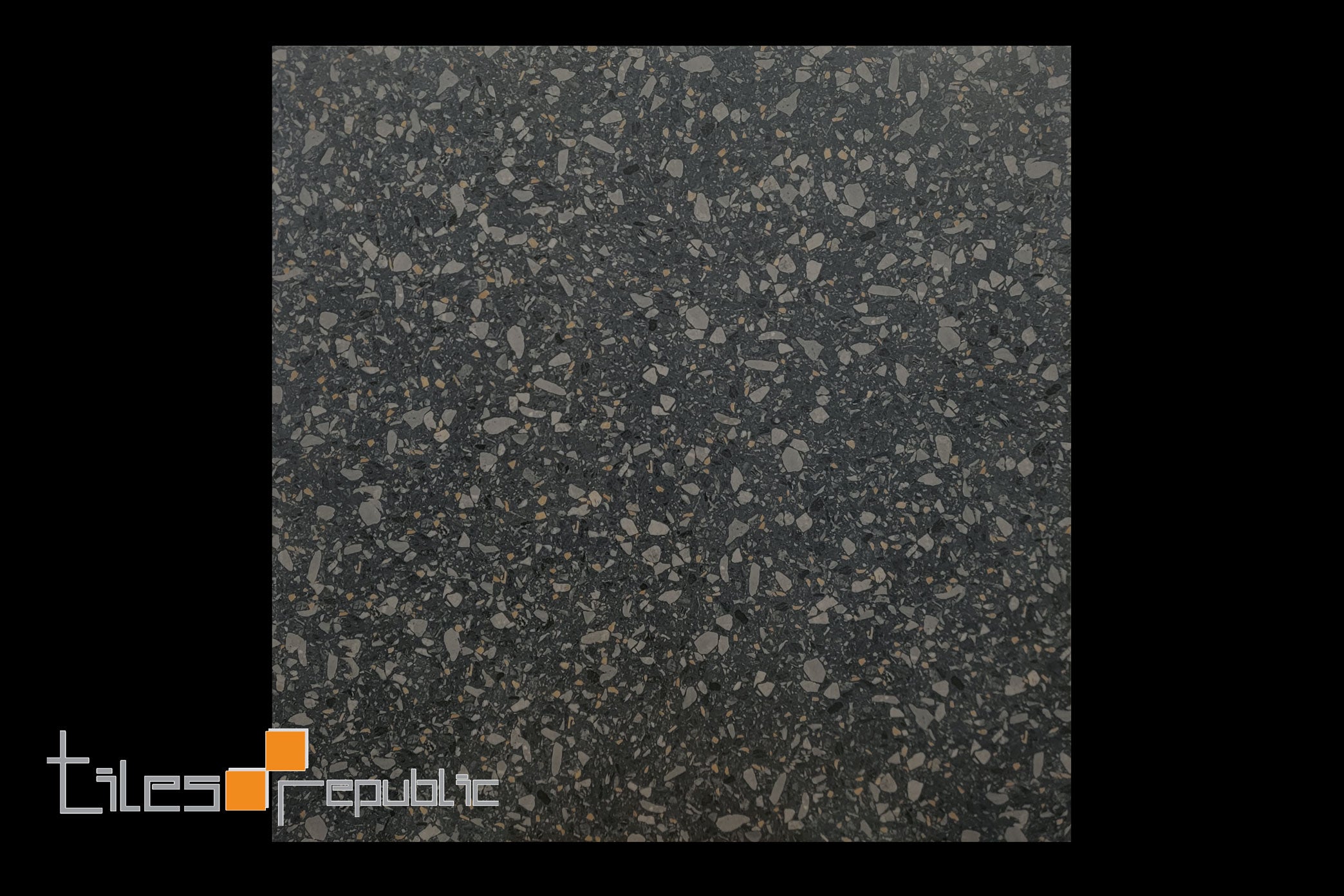 TERRAZZO STONE NERO 600X600 MATT SMOOTHGRIP
