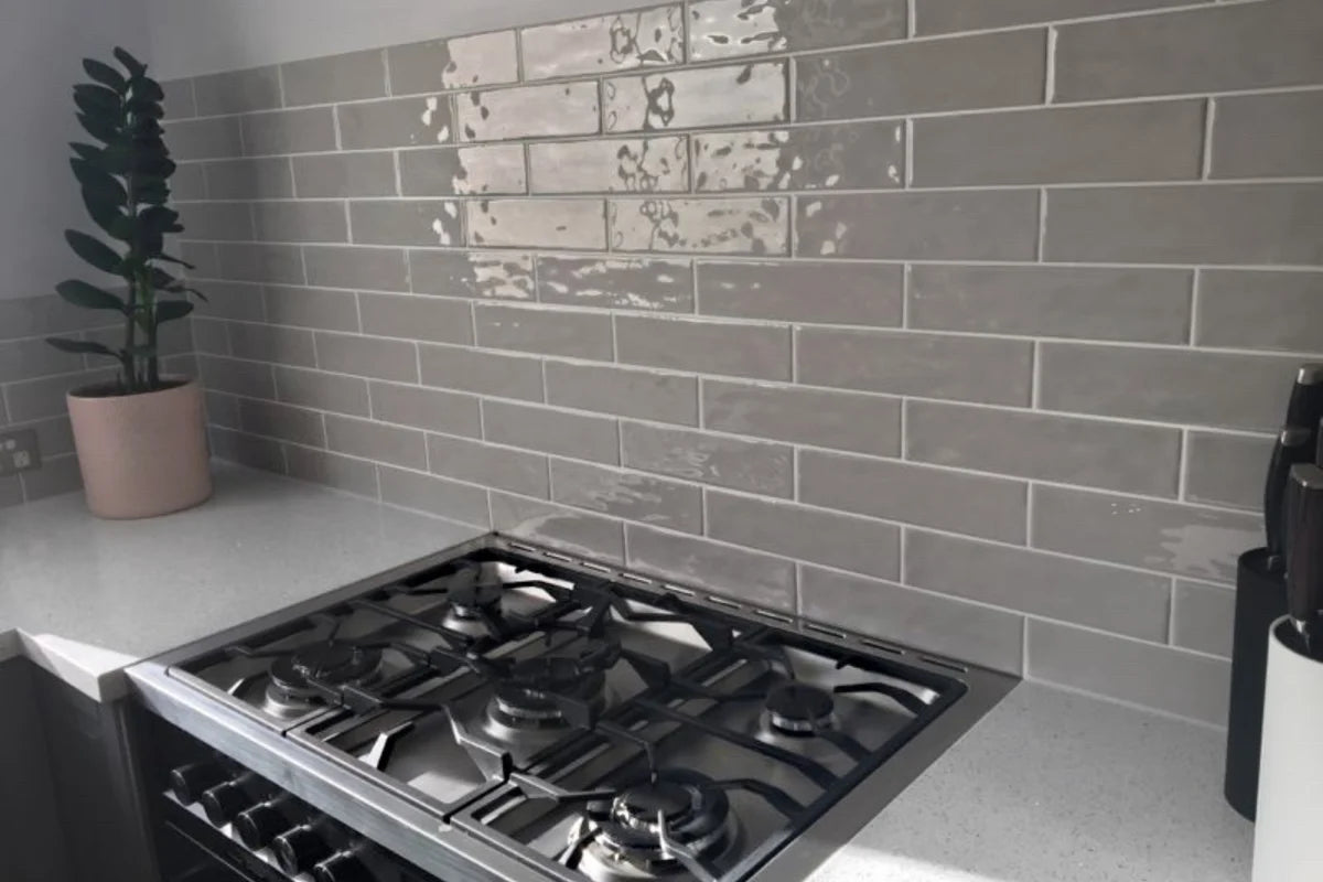 STAR Grey Gloss Handmade-Look 75x300 Subway Wall