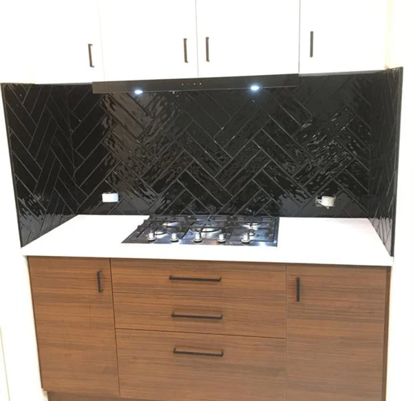 STAR Black Gloss Handmade-Look 75x300 Subway Wall