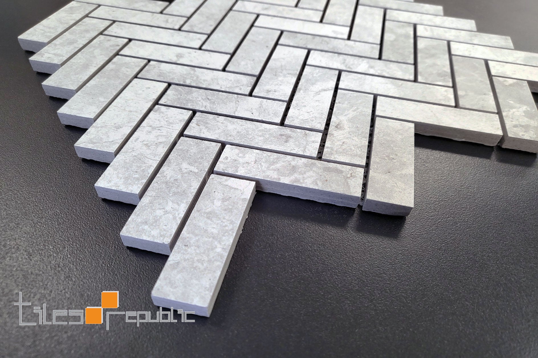 TUNDRA WHITE HERRINGBONE  MOSAIC 294x294MM MATT SMOOTH GRIP