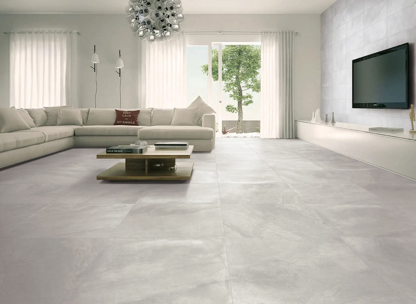 FLOW LIGHT GREY MATT 600X600