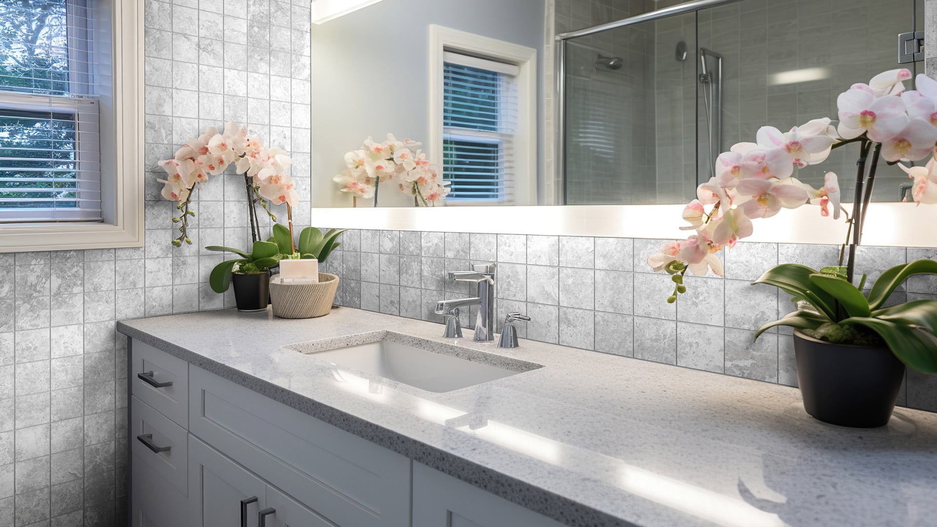 TUNDRA WHITE SQUARE MOSAIC 298x298MM MATT SMOOTH GRIP