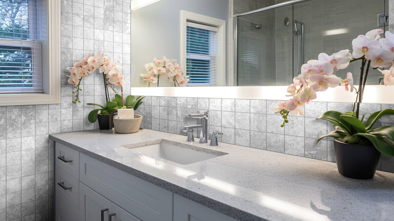 TUNDRA WHITE SQUARE MOSAIC 298x298MM MATT SMOOTH GRIP