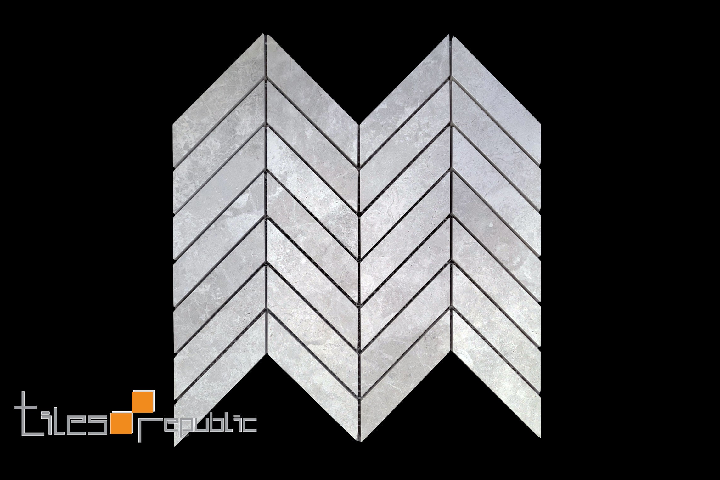 TUNDRA WHITE CHEVRON MOSAIC 283x310 MATT SMOOTH GRIP