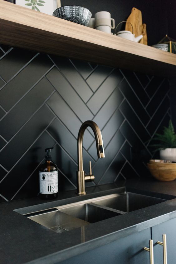 Black Matt 75x300 Subway Wall