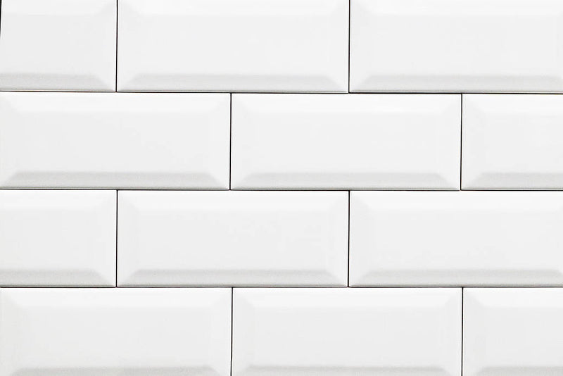 Bevelled Edge White Gloss 100x300 Subway Wall