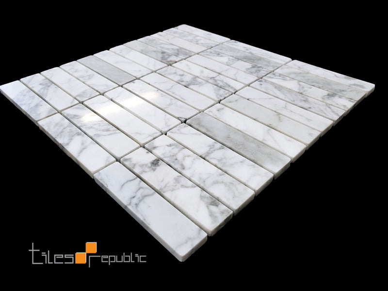 Carrara Marble Kit Kat Honed Mosaic 300x300