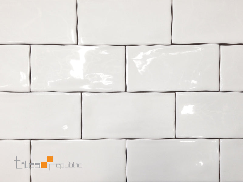 Mano White Gloss Handmade-Look 75x150 Subway Wall