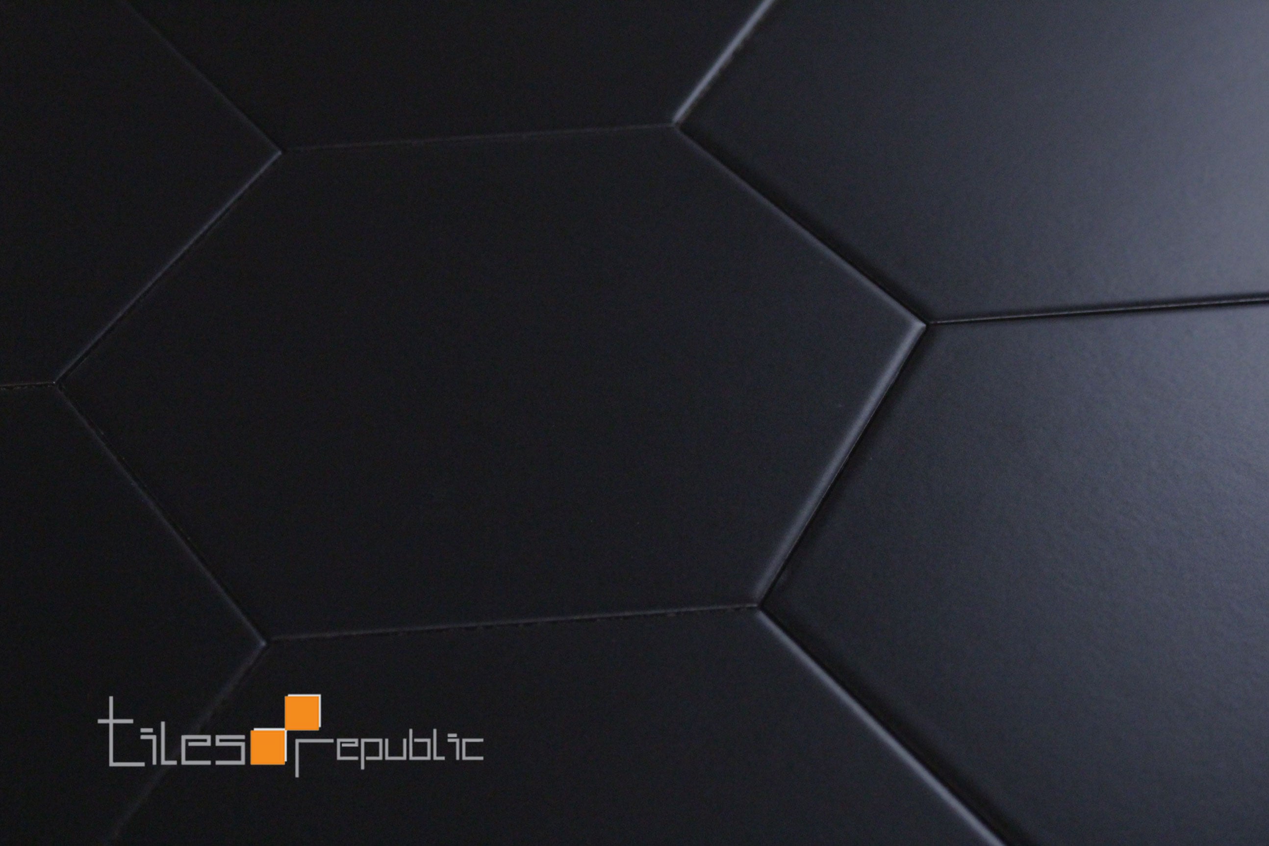 Eco Stone Hexagon Black Matt 200x230
