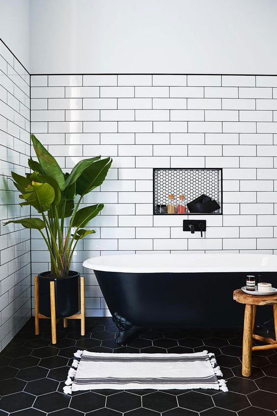 Eco Stone Hexagon Black Matt 200x230