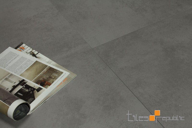 Mist Grey Concrete Look Tile Lappato 600x600