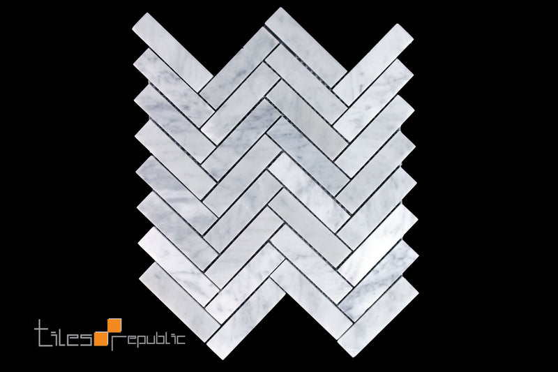 Carrara Marble Herringbone Honed Mosaic 280x280