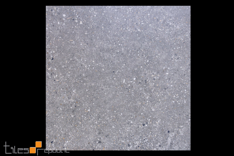 Rockway Ash Grey Terrazzo Look Tile Matt 600x600