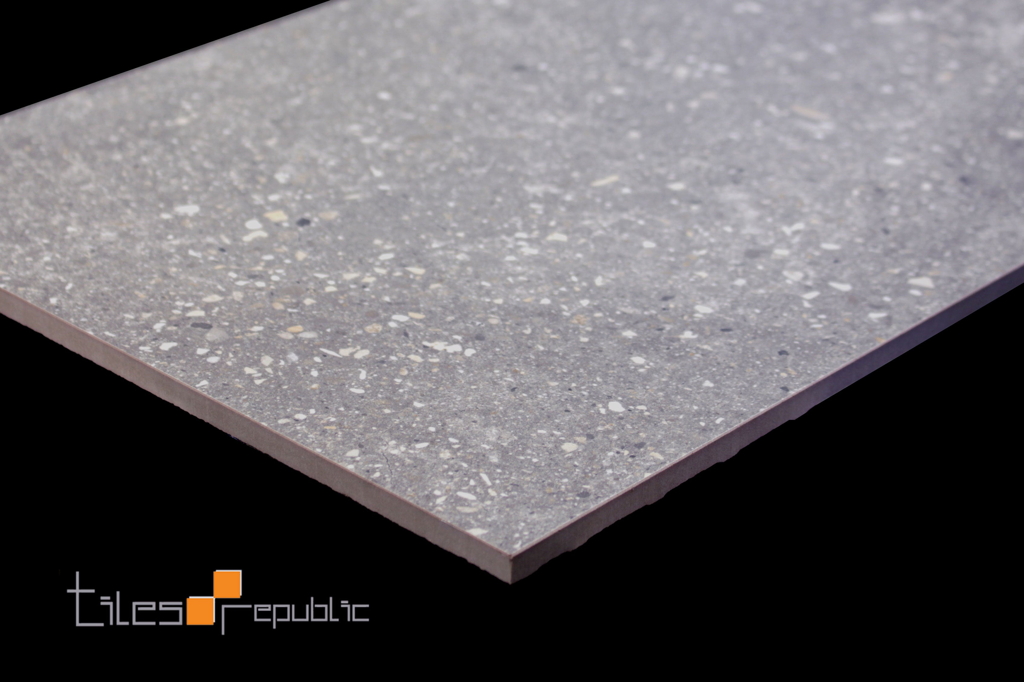 Rockway Ash Grey Terrazzo Look Tile Matt 300x600