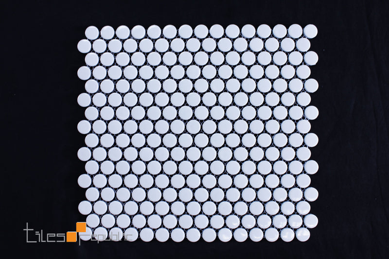 Penny Round Mosaic White 315x294 Gloss