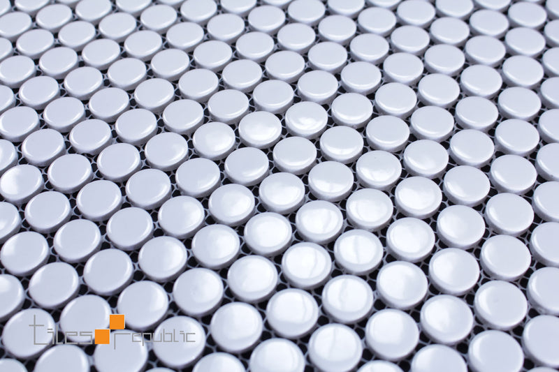 Penny Round Mosaic White 315x294 Gloss